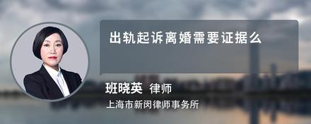 出轨起诉离婚需要证据么